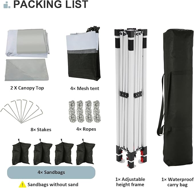 COBIZI 12x12 Pop up Gazebo on Clearance with Mosquito Netting,Waterproof Roof & Sandbags,Outdoor Canopy Tent with 4 Ropes,8 Stakes&Carrying Bag,Portable Patio Gazebo for Garden,Backyard&Lawn,Darkgrey