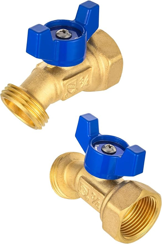 EFIELD (Pack of 2) 1/4-Turn Outdoor Spigot, Sillcock Hose Bibb Valve 3/4" Female NPT Inlet ×3/4" Male GHT Threaded Garden Hose Outlet/Connector (2),(SILLCOCK042-2PCS)