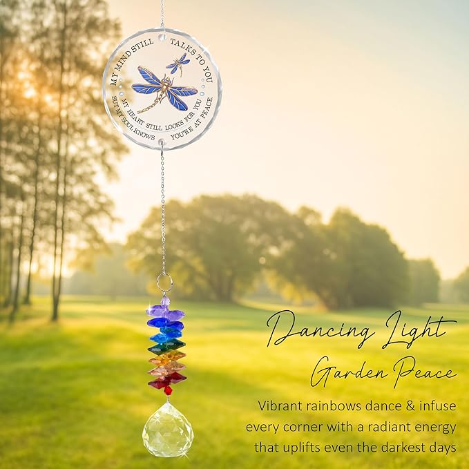 GIFTELIX Memorial Suncatcher - Sympathy Gift for Loss of Loved One - Crystal Rainbow Maker - Bereavement Keepsake - Hanging Crystal Decor - Loss of Family Friend Pet - Suncatcher Ornament