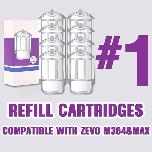 8 Pack Refill Cartridge Kit Replacement, Compatible with ZEVO Plug-in Light M364A and Max (8 Pack Refill)