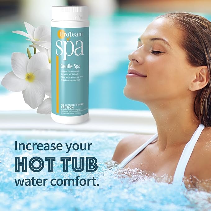 ProTeam Gentle Spa Hot Tub Water Softener & Conditioner — Softens Hard Water, Prevents Scum Lines & Skin Irritation, Borate pH Stabilizer — Fresh Scent, (1.5 lb) (2 Pack) + SplashWiz Care e-Book