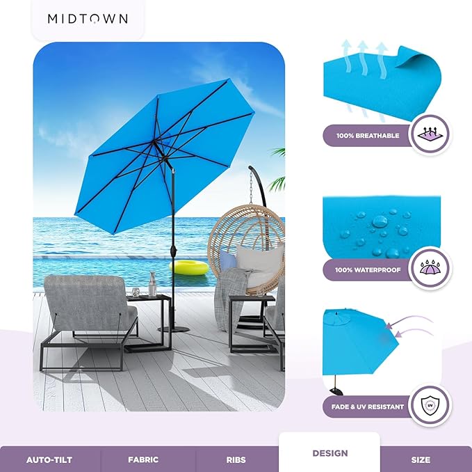 Midtown Umbrellas ice blue patio umbrella
