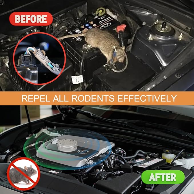 Rodent Repellent for Car Engines,6 Pack Mouse Repellent Peppermint Oil - Keep Mice Out of Home,Car,Garage & Attic, Safe for Humans and Pets