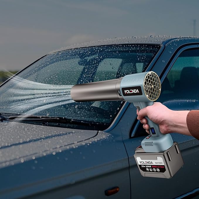KOLENDA Handheld Cordless Lightweight Powerful Car Dryer Air Blower with 1800G & 335MPH Powerful, Air Duster Electric Leaf Blower Cleaning Dryer Turbo for Patio Cleaning, Lawn Care and Car Drying