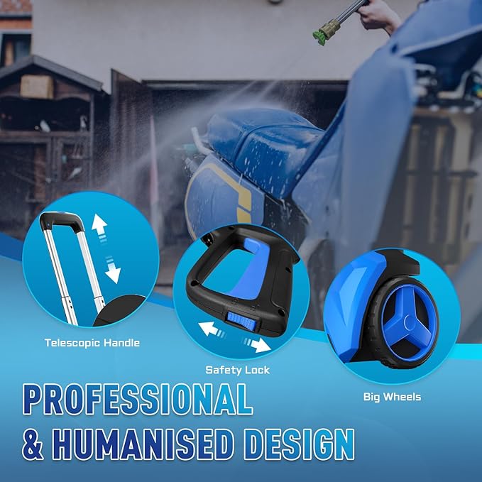 Pressure Washer with Touch Screen, 5000PSIIMAX Power Washer, Foam Cannon and 4 Quick Connect Nozzles, High Pressure Cleaning Machine for Cars/Fences/Driveways