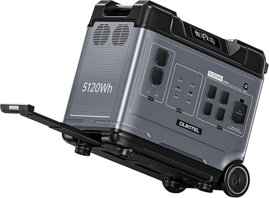 OUKITEL P5000 Portable Power Station, 5120Wh Solar Generator(Solar Panel Optional) 5x2200W AC Outlets 2.8H Full Charge 1000W MPPT Solar Battery Backup for Emergency (P5000)