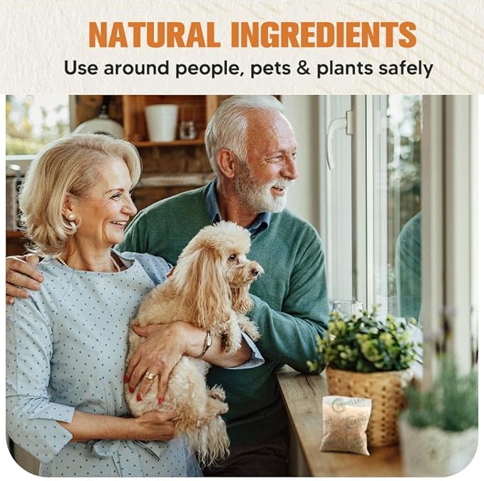 Pest Repellent, Mouse Repellent, Rodent Repellent for Indoor/Outdoor, Mice Repellent Indoor, Natural Rat Repellent for House, Keep Mice, Roach, Ant and Spider Away from Home, Protects 120 sq ft - 8P