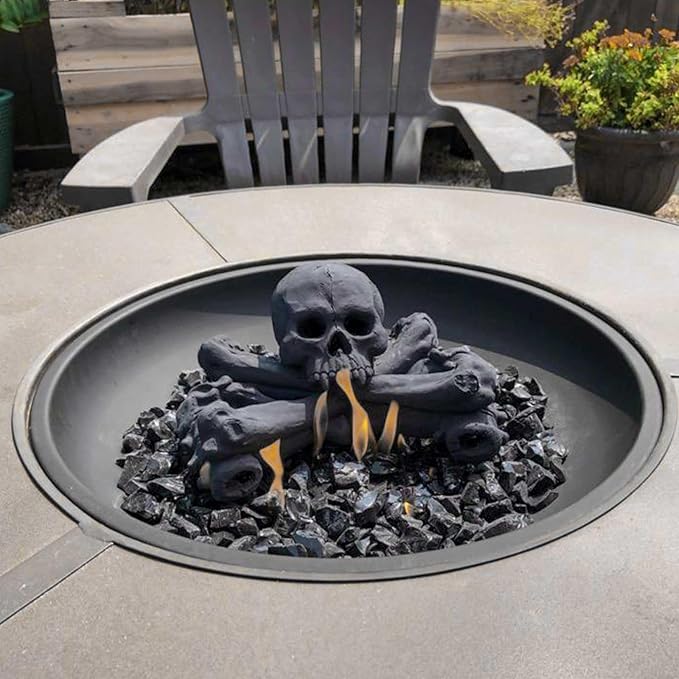 GRISUN Onyx Black Fire Glass for Fire Pit, 10 Pounds 1/2 Inch Tempered Glass Rocks for Natural or Propane Fireplace, Safe for Outdoors and Indoors Firepit Glass