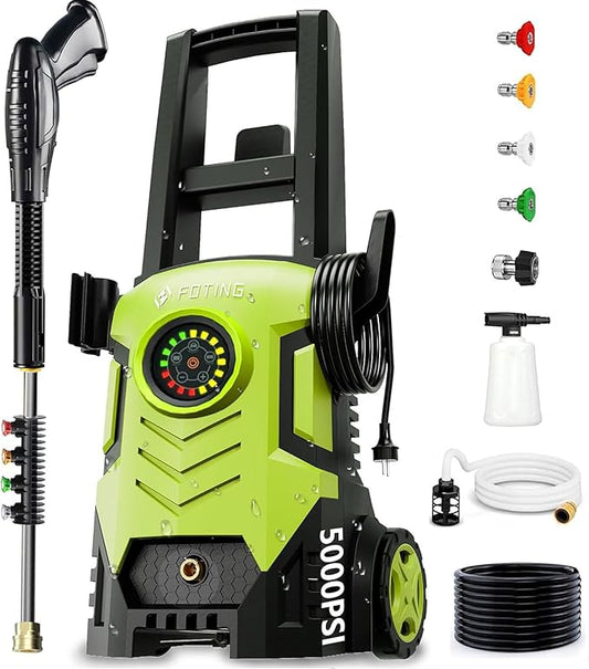 2026NEW Pressure Power Washer with 4 Quick Connect Nozzles, Inlet Hose & Filter, Foam Cannon for Cars/Fences/Driveways/Patios/Home Cleaning,30" X 13.2" X 12.2"