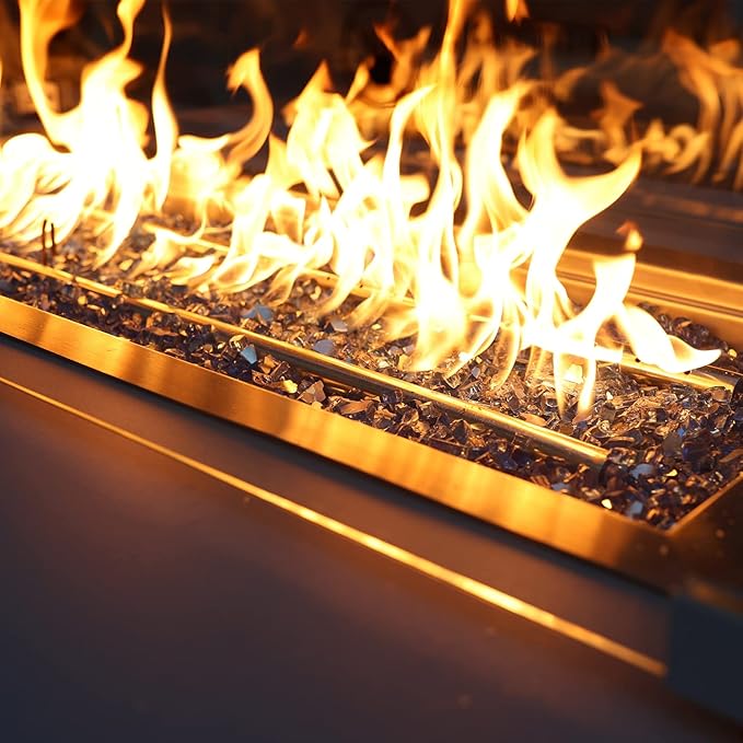 Onlyfire 10 pounds Fire Glass for Propane Fire Pit and Gas Fireplace, 1/4 Inch Reflective Firepit Glass Rocks for Fire Pit Table and Fire Bowl, High Luster Copper