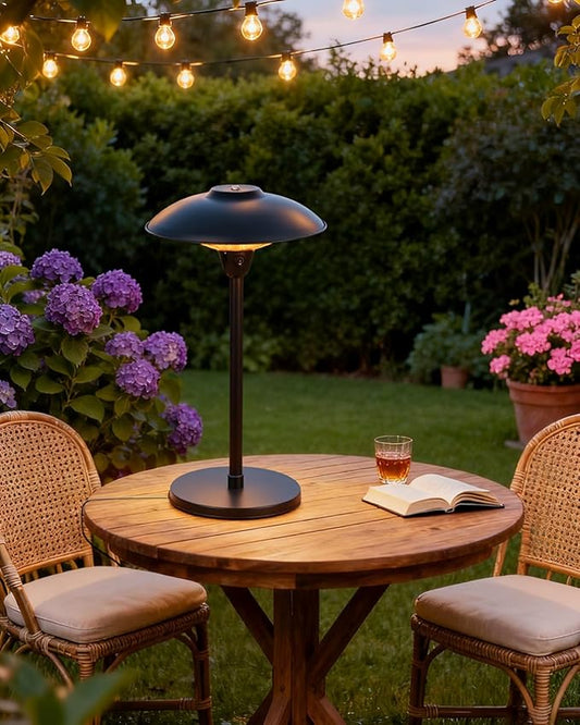 Electric Patio Heater, 1500W Infrared Tabletop Heaters for Indoor Oudoor Use, IP55 Waterproof, Tip-over & Overheating Protection, Quiet Operation, Perfect for Garden, Balcony, Garage, Backyard
