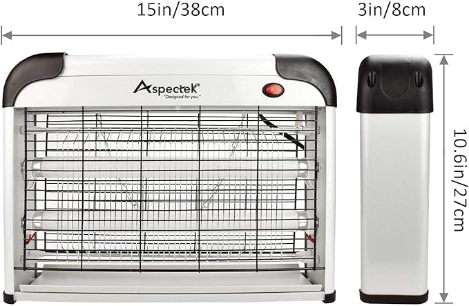 Aspectek 20W Electric Indoor Bug Zapper, Mosquito, Moth, Wasp, Insect Killer, Fly Zapper, Bug Lamp Light for Home, Restaurant, Office Use with Protection Mesh Film. Efficient & Effective