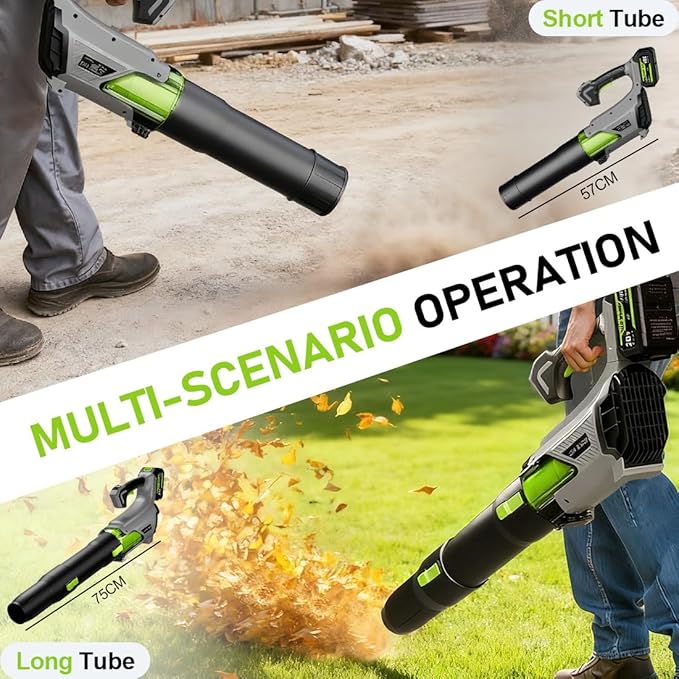 Adedad Cordless Leaf Blower with 2x4000mAh Batteries & Charger 580CFM/170MPH Lightweight Handheld Electric Blower for Lawn Care, Patio, Garden & Debris Clearing