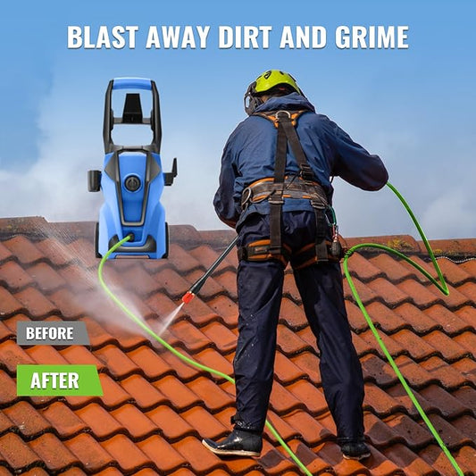 Imdot Electric Pressure Washer 5000 PSI 3.8GPM Power Washer with 33FT Hose and 4 Nozzles for Cars/Fences/Driveways/Home/Patios Cleaning, Blue