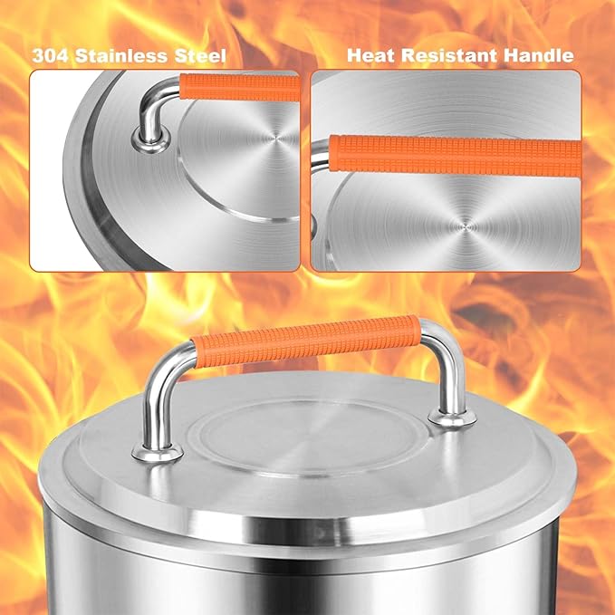 Fire Pit Lid Accessory for Bonfire Fire Pit, 20 inch Lid 304 Stainless Steel with Heat Resistant Handle for Solo Stove Bonfire 19.5"