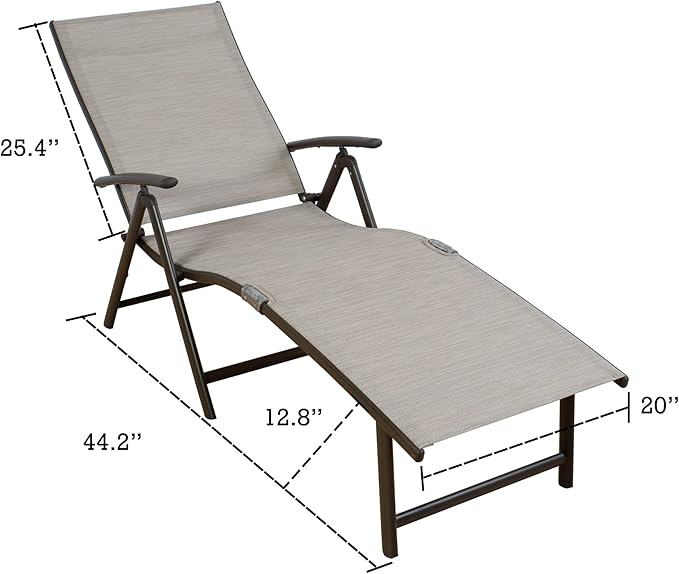 Kozyard Cozy Aluminum Reclining Lounge Chair for Beach, Yard, Pool, Deck, Patio - Outdoor Chaise Lounge with Drink Holder Weather Free Adjustable Assemble-Free Blue Strip Cushion