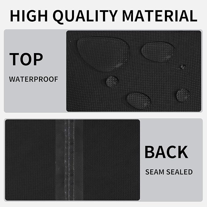 Easy-Going Outdoor Fire Pit Cover Square 36"Lx36"Wx24"H, Durable Outdoor Gas Firepit Cover, Waterproof and Weatherproof Cover for Fire Pit, Black