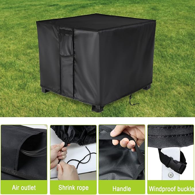 Fire Pit Cover,30 Inch Square Firepit Covers 30x30 for Outdoor Gas Fireplace,Fire Pit Table Covers Square - 30x30x25 Inch