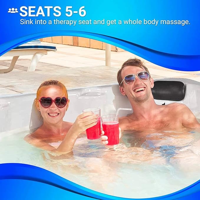 AquaLife Edgewater® EX 6-7 Person 28-Jet Acrylic Non-Lounger Hot Tub with Ozonator