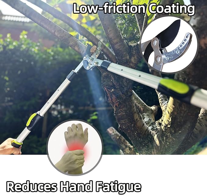 YRTSH Loppers for Tree Trimming Heavy Duty Branch Cutter with Compound Action, Effortless Tree Pruner Extendable 21-26" Loppers for Gardening, Long Handle Pruning Shears with 1.6" Clean Cut Capacity