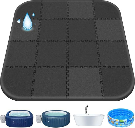 85 * 85 Inch Hot Tub Mat,Inflatable Hot Tub Accessories，Extra Thick Large Hot Tub Eva Foam Pad Padding Foundation for Outdoor Indoor,Portable Spa Pool Accessories Ground Base Flooring Mat Protector