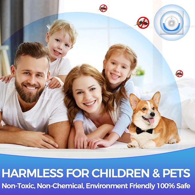2025 Upgraded Ultrasonic Pest Repellent Indoor Insect Repeller, Pest Control for Roach, Rodent, Mouse, Bugs, Mosquito, Mice, Spider, Ant, Rodent Repellent Ultrasonic Plug in 2 Mode,6 Packs