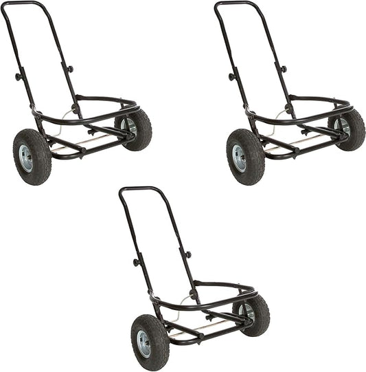 Miller 3-Pack Muck Cart Utility Wagon, 70-Quart Tub Compatible, 350-Pound Capacity – Foldable Two-Wheel Farm & Ranch Transport with Adjustable Handle, Pneumatic Tires, and Kickstand, CA500