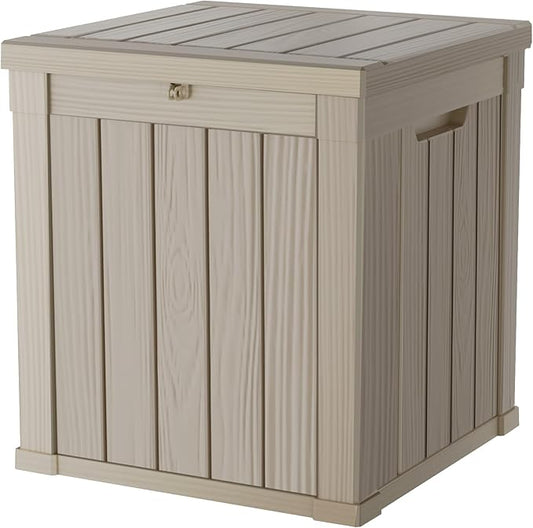50 Gallon Deck Box, Resin Outdoor Indoor Waterproof Storage Box, Lockable Storage Box With Handle for Patio Furniture - Garden Tools - Swimming Pool Tools UV-Resistant, Grey