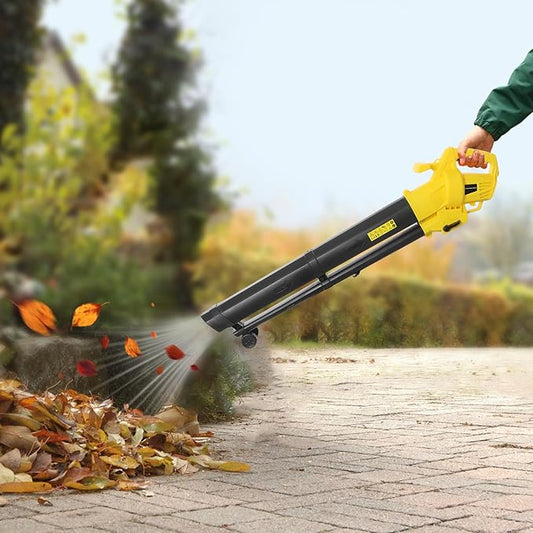 2-in-1 Leaf Vacuum, 3000W Electric Leaf Mulcher & Leaf Vacuum with Leaf Bag 40L,16:1 Shredding, Cordless Leaf Blowers for Lawn Care, Dense Shrubbery