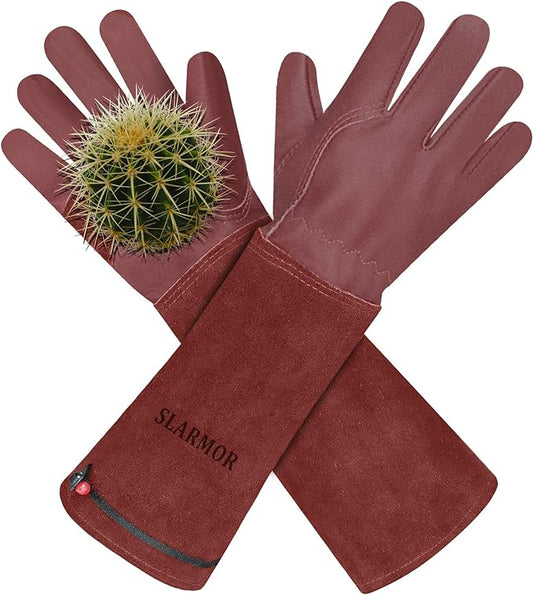 Long Gardening-Gloves Women/Men-Thorn proof Rose Pruning Heavy Duty Gauntlet, Best Garden Gifts for Gardener-XS