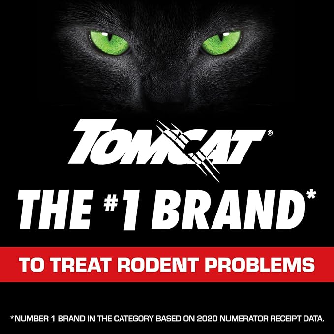 Tomcat Mouse Killer Child and Dog Resistant, Refillable Station for Indoor and Outdoor, 1 Station and 16 Poison Block Refills