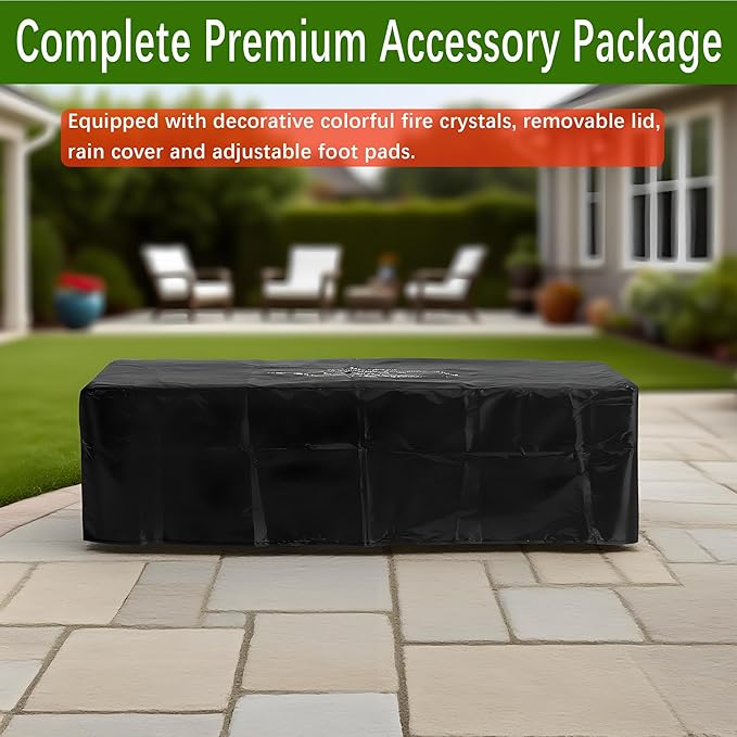 48"×24" Tabletop Propane Fire Pits,50000BTU Outdoor Firepit Table Suitable for Outdoor, Patio, Balcony,Three Height Adjust