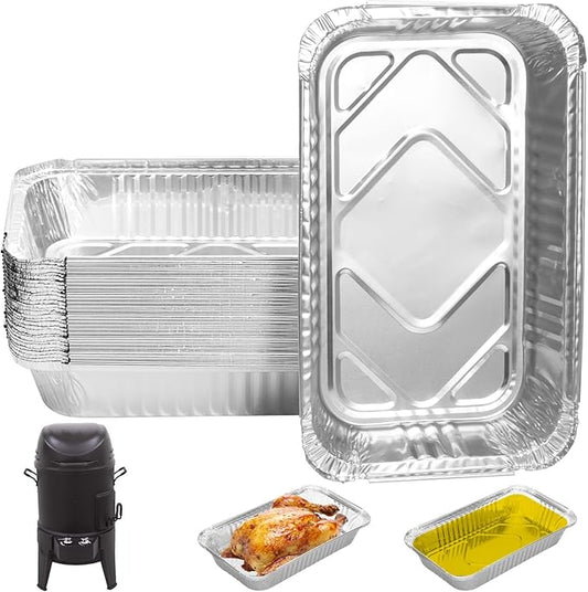 30 Packs Grill Drip Pan Liners for Charbroil 2425514W12 Big Easy Turkey Fryer Bucket Liner Disposable Aluminum Foil Grease Tray Liners for Char-broil Big Easy Oil-Less Turkey Fryer Accessories