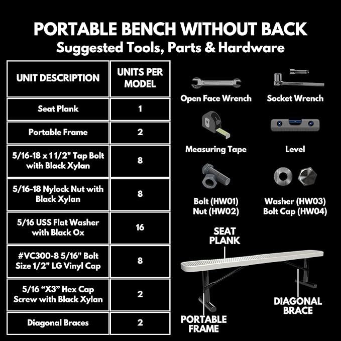 COATEDOUTDOORFURNITURE Coated Outdoor Furniture Heavy-Duty Portable Outdoor Bench Thermoplastic Coated, Punched Steel, Commercial-Grade Seating, Made in America (Portable Without Back, 6 Ft, Purple)