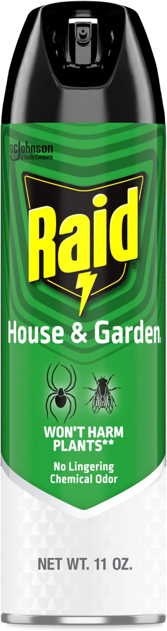 Raid House and Garden Insect Killer, Kills Ants, Roaches, Spiders and Flies on Contact, 11oz