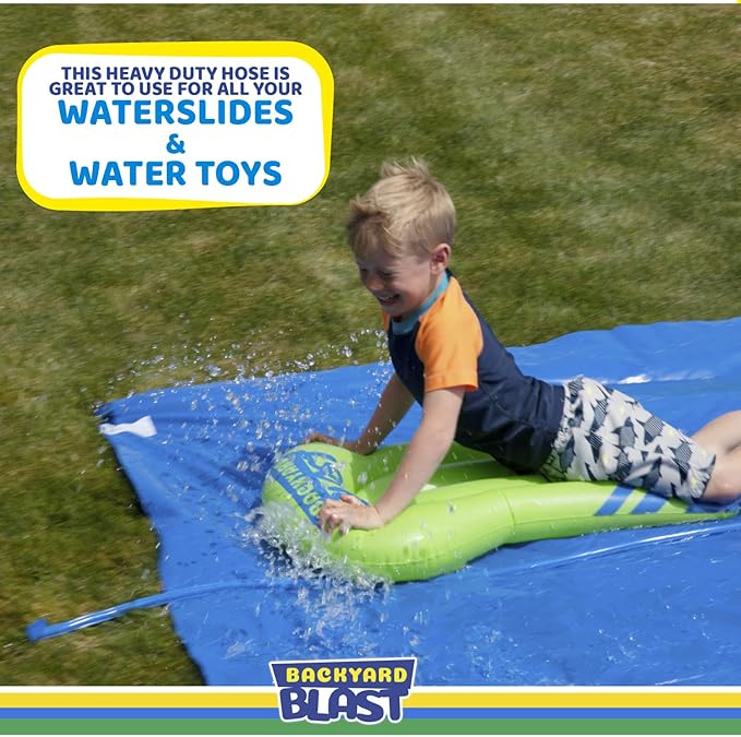 BACKYARD BLAST 31’ Sprinkler Hose, Water Slide Accessory and Lawn Sprinkler
