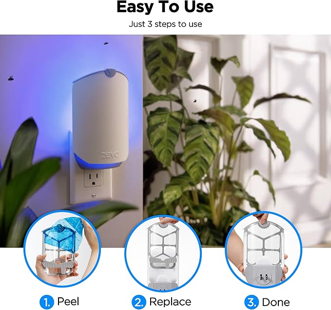 12 Pack Refill Cartridge Kit Replacement Compatible with ZEVO M364 and ZEVO Max Plug-in Light Flying Insect Trap Refill for Indoors Refill Replacement Sticky Pads for Bug Catcher
