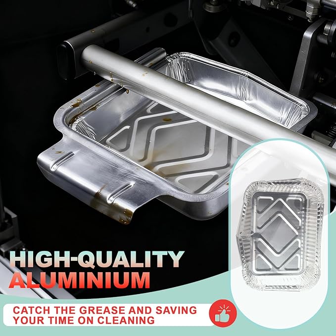 62006 Grease Catcher & 10PCS Drip Pan Liners for Napoleon TravelQ 285 Sreies 2 Burner Grill TQ285X, TQ PRO285, TQ285-BL-1, TQ PRO285X, PRO285-BK, TQ285X-RD-1-A, Parts for Napoleon TravelQ Accessories
