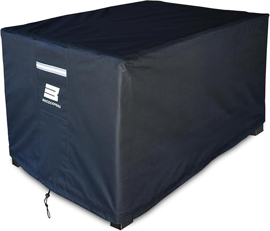 Fire Pit Cover Rectangular - 44"L x 28"W x 24"H - Heavy Duty 600D Tear Resistant Material, Weatherproof and Windproof, Outdoor Firepit Table Cover – Black