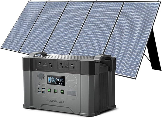 ALLPOWERS S2000 Pro Portable Power Station with SP037 Panel Included, 1451.6Wh MPPT Solar Generator 2400W with Portable Solar Panel 400W for Outdoor Camping Home Emergency