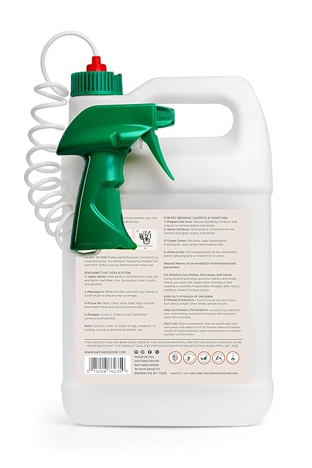 Nature’s Dome Outdoor Flea & Tick Spray – 1 Gallon Refill – Kills & Repels Fleas, Ticks, Larvae & Eggs – Plant-Based Pest Control for Yard, Lawn & Patio – Safe for Pets, Kids & Plants