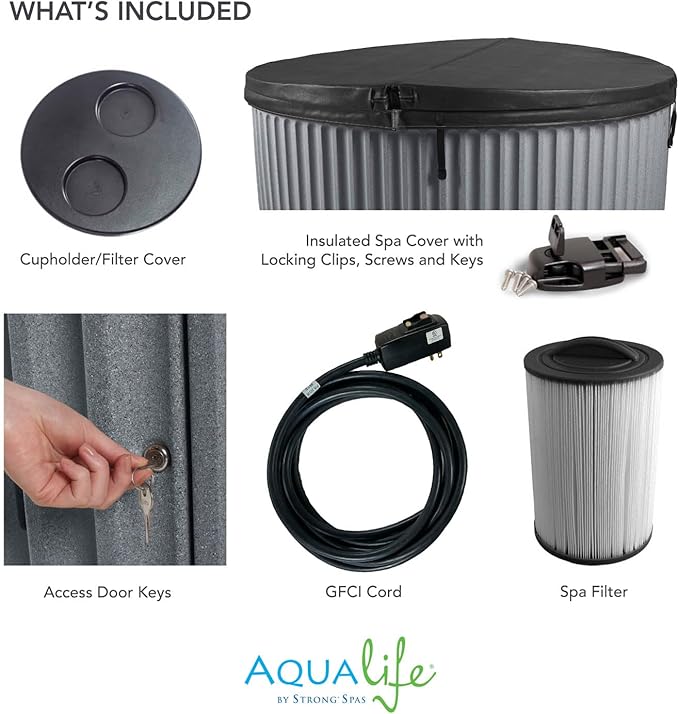 AquaLife Outback 5-6 Person 20-Jet Non-Lounger Hot Tub with LED Lighting and Insulated Cover