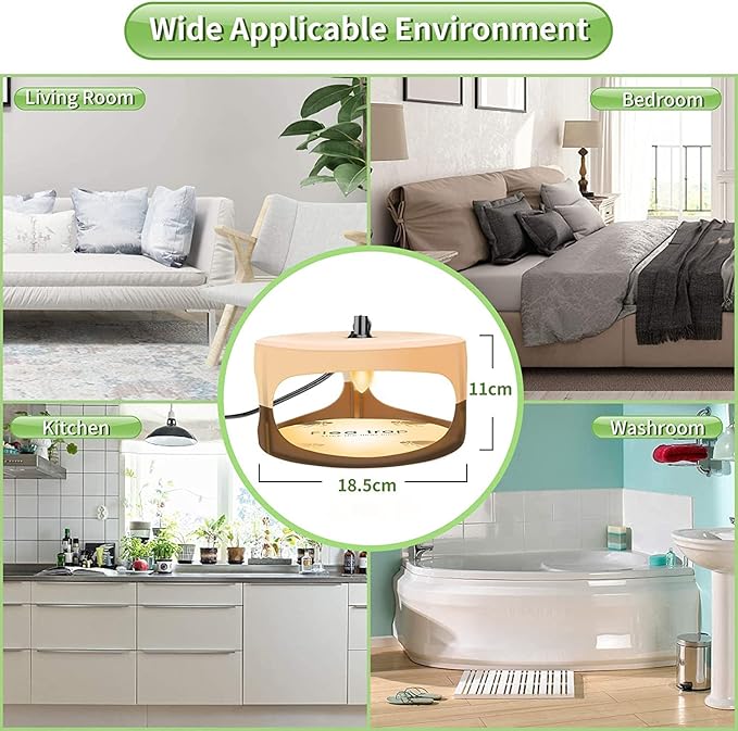 Flea Traps for Inside Your Home,New Bed Bug Trap with Light Refills and Sticky Pads,Electronic Fly Gnat Traps Indoor,Sticky Flea Bombs for Home Indoor(Beige, 2 Pack)