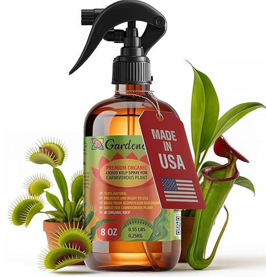 GARDENERA Professional Organic Liquid Kelp Spray for Carnivorous Plants Plants - 8 oz - Ready-to-Use Fully Organic Seaweed & Kelp Fertilizer Mist
