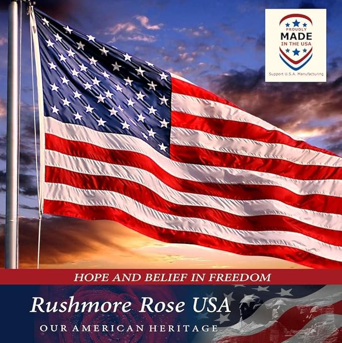 American Flag | American Flags for Outside 3X5 |100% Made in USA Flag - Premium US Flag 3X5 Heavy Duty Outdoor with Embroidered Stars and Sewn Stripes.