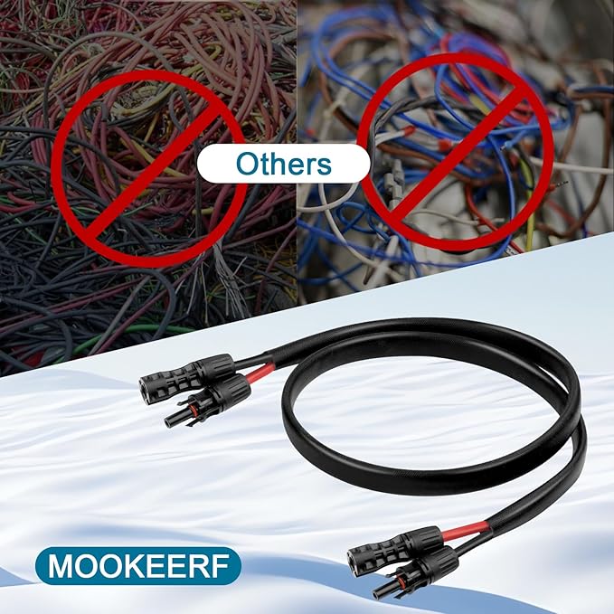 Solar Panel Extension Cable - 8AWG 30FT Solar Wire with Female & Male Waterproof Connector Flame Retardant Protective Sleeving PV Wire for RV, Photovoltaic Systems, Home, Boat, Solar Panels, Car