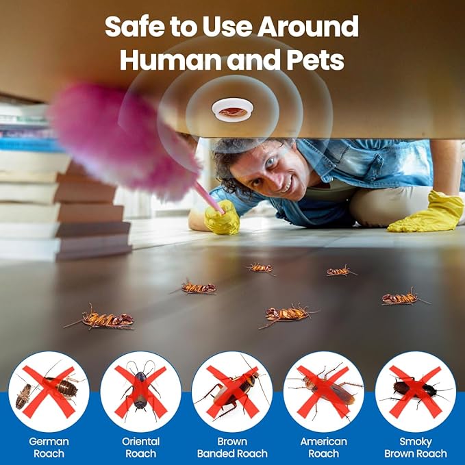 48PCS Roach Repellent, Cockroach Repellent for Roach Nest Indoor Infestations, Effective Solution for Small to Large Cockroaches, Ready to Use