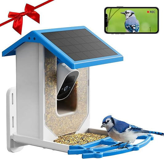 FLUTRR Smart Bird Feeder with Camera | HD Solar Powered Bird Feeder with Camera | Night Vision Camera with Motion Detection | WiFi Bird Cam is Perfect for Bird Lovers |