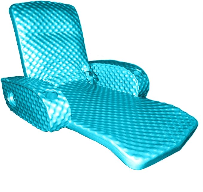 TRC Recreation Super Soft Portable Floating Swimming Pool Water Lounger Comfortable Adjustable Recliner Chair with 2 Armrest Cup Holders…