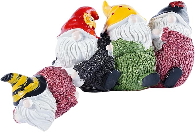 Brizoria Christmas Stacked Gnome Resin Figurine - Hand-Painted Holiday Decor, Patio Garden Yard & Indoor Desktop Living Room Accents, Ideal Gift for Mom, Dad & Friends